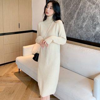 High-neck Knit Sweat Dress