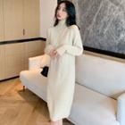 High-neck Knit Sweat Dress