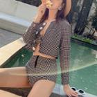 Set: Plaid Bikini + Plaid Jacket