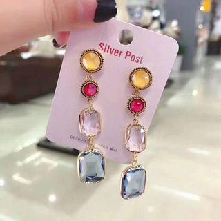 Retro Faux Crystal Dangle Earring As Shown In Figure - One Size