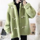 Hooded Fleece Toggle Jacket Green - One Size
