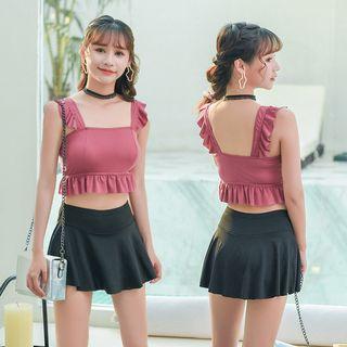 Set: Ruffled Swim Top + Swim Skirt