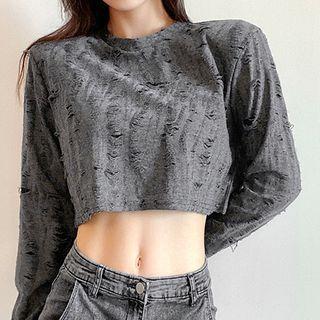 Crop Pointelle Knit Top