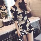 Chiffon Short-sleeve Jumpsuit