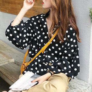 Polka Dot Shirt Black - One Size