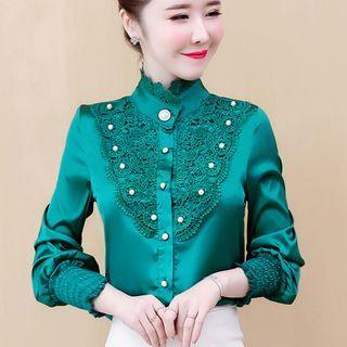 Faux Pearl Lace Shirt