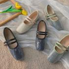 Double-strap Sequined Mary Jane Flats