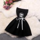 Halter Lace Up Mini A-line Dress
