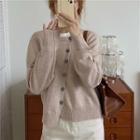 Asymmetric Long-sleeve Knit Cardigan