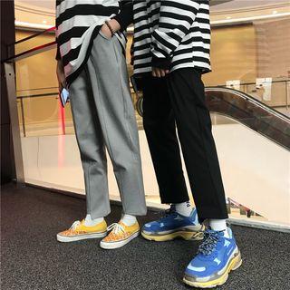 Asymmetrical Hem Straight Cut Pants