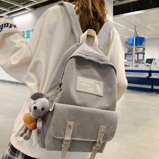 Mice Charm Corduroy Backpack