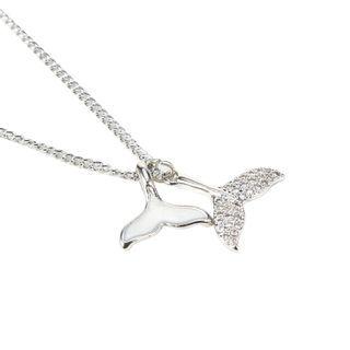 Alloy Whale Tail Pendant Necklace As Shown In Figure - One Size