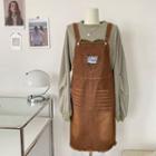 Print Sweatshirt / Fray Hem Midi Overall Dress / High Waist Wide Leg Pants / Camisole Top