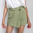 Paneled Mini A-line Denim Skort