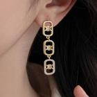 Rhinestone Chained Alloy Dangle Earring 1 Pair - Gold - One Size