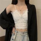 Lace Cropped Camisole Top / Plain Shirt