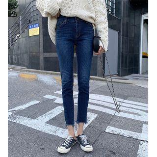 Fray-trim Skinny Jeans