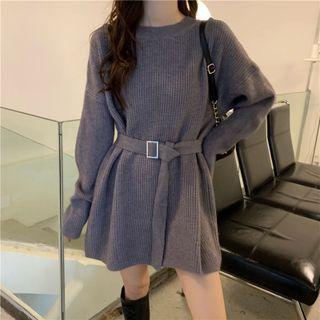 Plain Strappy Long-sleeve Sweater