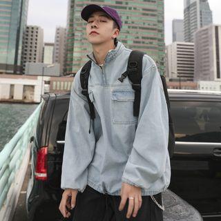 Half-zip Denim Top