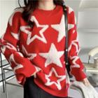 Long-sleeve Panel Star Sweater