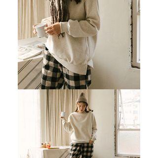 Fleece-lined Seam-trim Sweatshirt