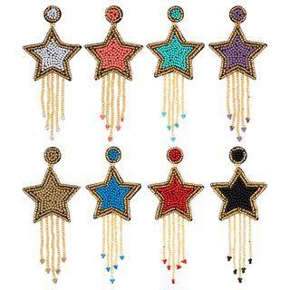 Star Bead Fringed Earring