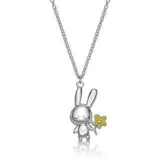 925 Silver Rabbit C Chrysanthemum Pendant With Necklace Silver - One Size