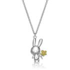 925 Silver Rabbit C Chrysanthemum Pendant With Necklace Silver - One Size