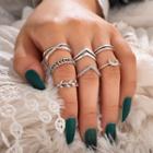 Set Of 7: Ring 9893 - Set Of 7 - Silver - One Size