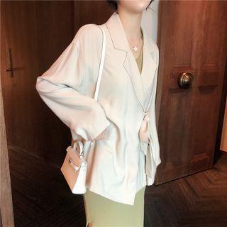 Plain Loose-fit Blazer / Sleeveless Knit Dress