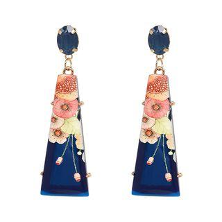 Floral Print Resin Dangle Earring