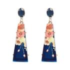 Floral Print Resin Dangle Earring