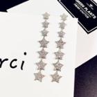 Star Rhinestone Sterling Silver Dangle Earring 1 Pr - Silver - One Size