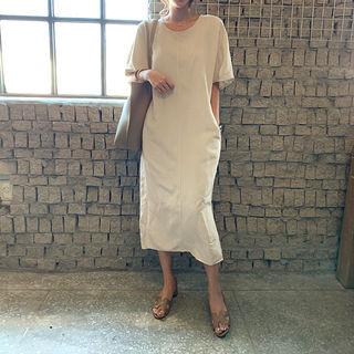 Linen Blend H-line Long Dress