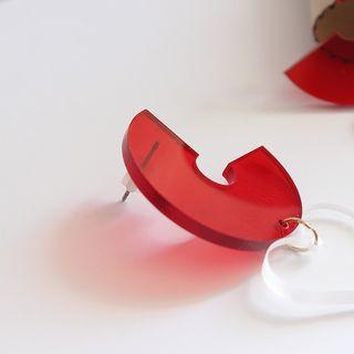 Acrylic Heart Open Hoop Earring As Shown In Figure - One Size