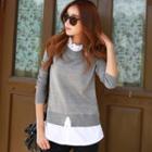 Mock Two Piece Paneled Knit Top