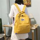Tagged Color Block Canvas Backpack