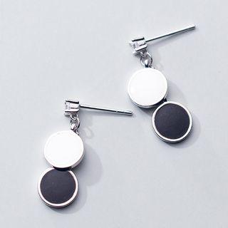Disc Drop 925 Sterling Silver Earring 1 Pair - S925 Silver - One Size