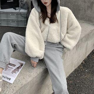 Fleece Hooded Zip-up Jacket / Jogger Pants