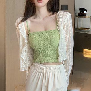 Cropped Camisole Top / Lace Jacket