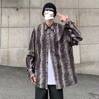 Long-sleeve Snakeskin Shirt