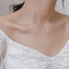 925 Sterling Silver Rhinestone Y Necklace As Shown In Figure - One Size