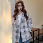 Plaid Oversize Double-breasted Blazer