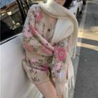 Floral Cardigan / Knit Shorts