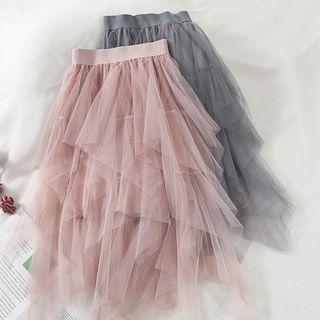 Frill Sheer Midi Skirt