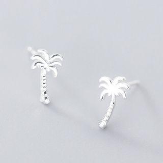 925 Sterling Silver Palm Tree Earring 1 Pair - S925 Silver - One Size