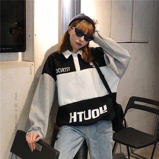 Polo-necklong-sleeve T-shirt