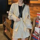 One-button Blazer / Mini A-line Skirt