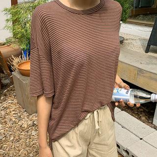 Cutaway-back Stripe Top