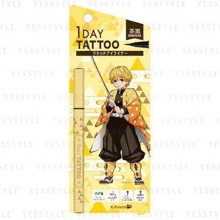 K-palette - Demon Slayer: Kimetsu No Yaiba 1 Day Tattoo Real Lasting Waterproof Eyeliner 24h Zenitsu Agatsuma Brown Black 1 Pc